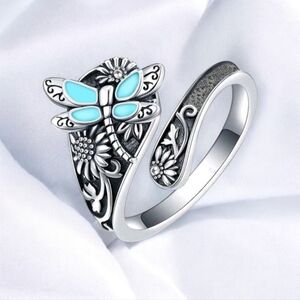 Zinc Alloy Adjustable Drangonfly Ring